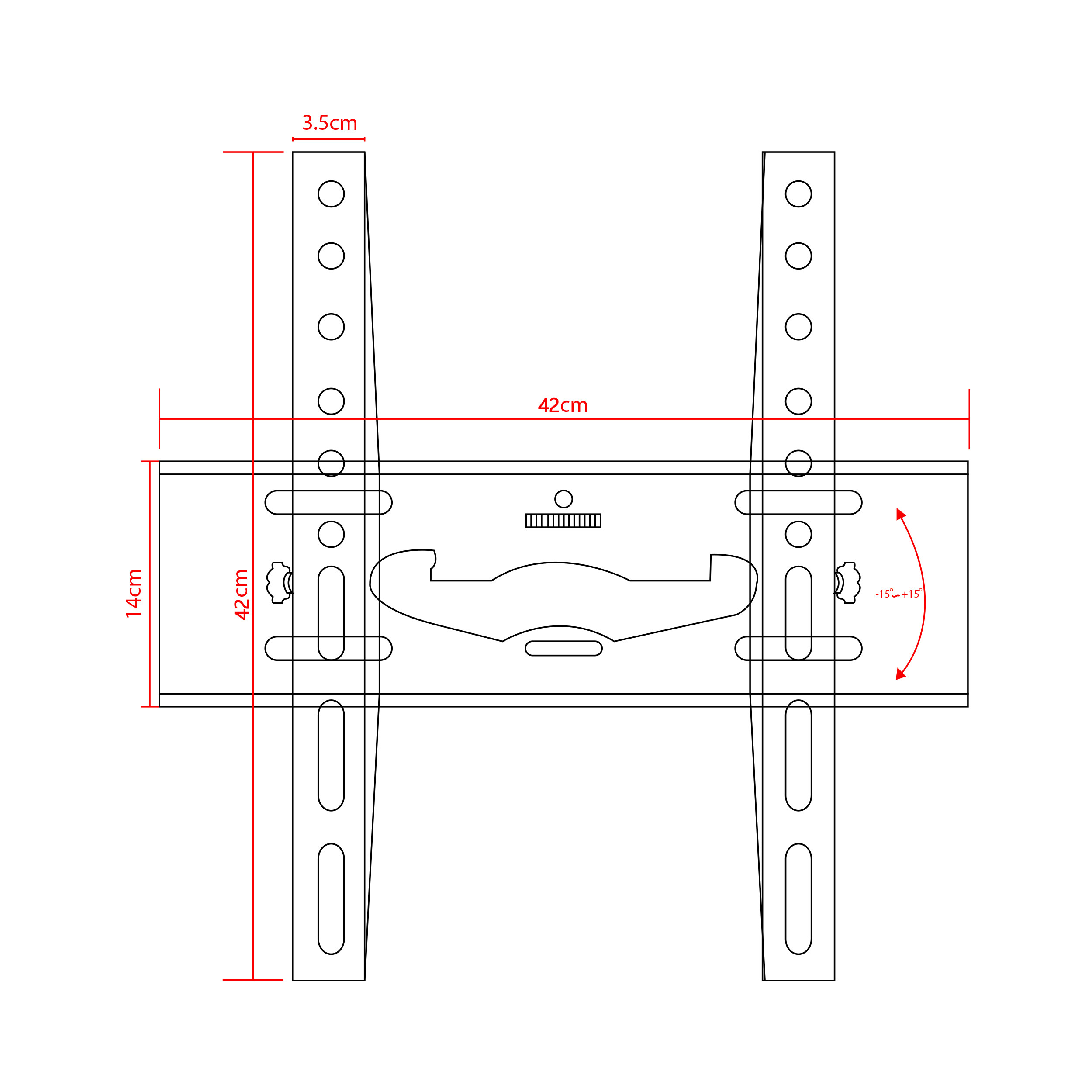پایه دیواری دیاموند مدل الماس مناسب برای تلویزیون های 32 تا 55 اینچ