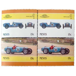 تمبر یادگاری طرح اتومبیل مدل BROOKLANDS NINE 1930 کد 02 مجموعه 4 عددی