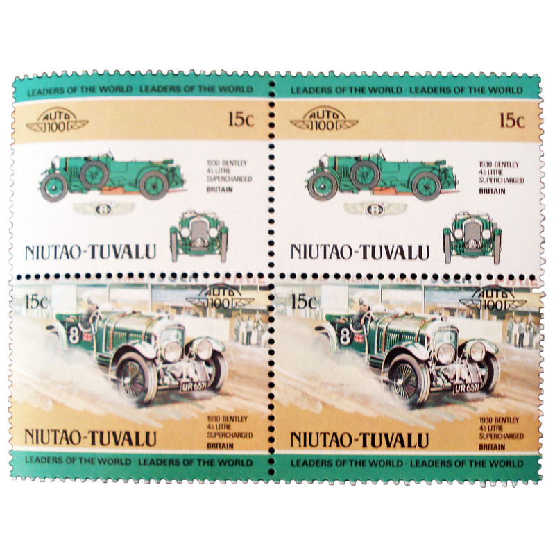 تمبر یادگاری طرح اتومبیل مدل SUPERCHARGED 1930 کد 04 مجموعه 4 عددی