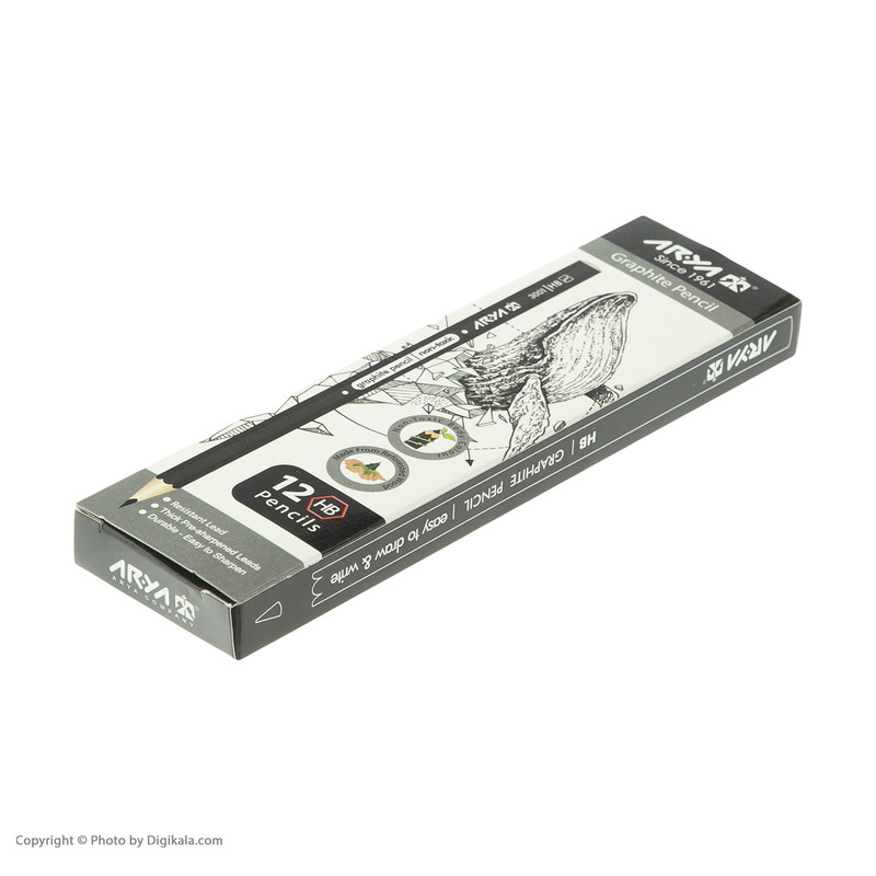 مداد مشکی آریا کد 3001 بسته 12 عددی در ارزانترین فروشگاه اینترنتی ایران ارزان