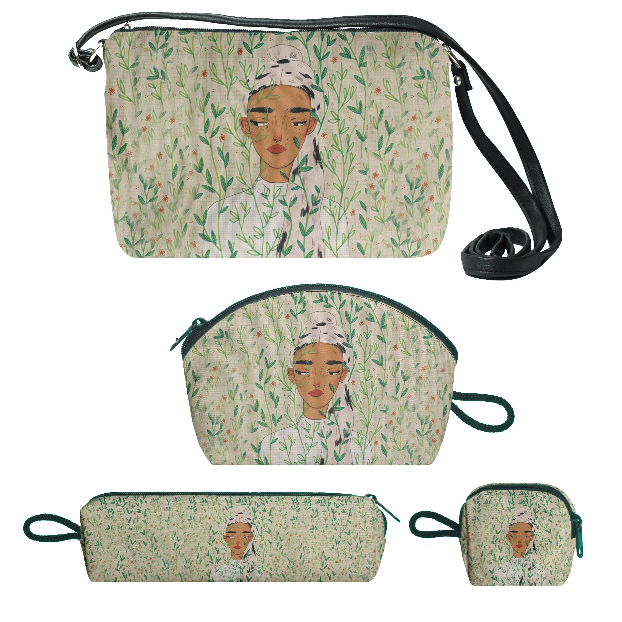 کیف دخترانه طرح دختر کد 21fa مجموعه 4 عددی