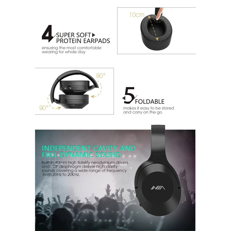 هدفون بی سیم نیا مدل NIA-NX100