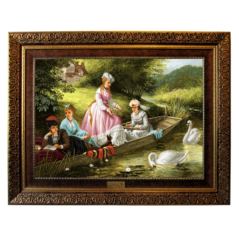 تابلو فرش ماشینی نقش نگار رضوی طرح قایق کد 645C