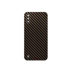 MAHOOT Glossy-Brown-Fiber Cover Sticker for Samsung Galaxy A01