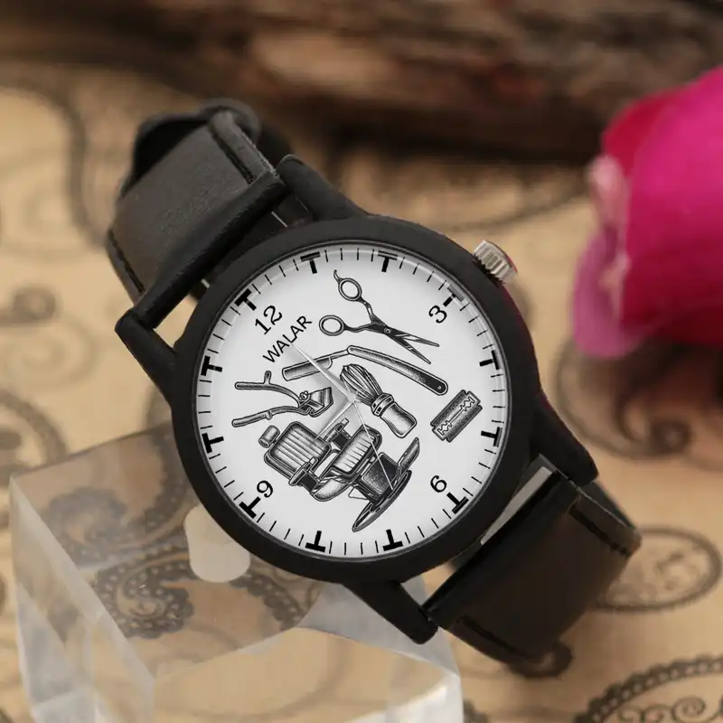 ساعت مچی عقربه ای زنانه و مردانه والار طرح آرایشگری کد LF2802