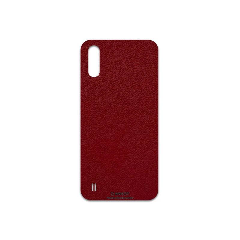 برچسب پوششی ماهوت مدل Red-Leather مناسب برای گوشی موبایل سامسونگ Galaxy A01