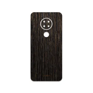 MAHOOT Dark-Gold-Stripes-Wood Cover Sticker for Nokia 7.2