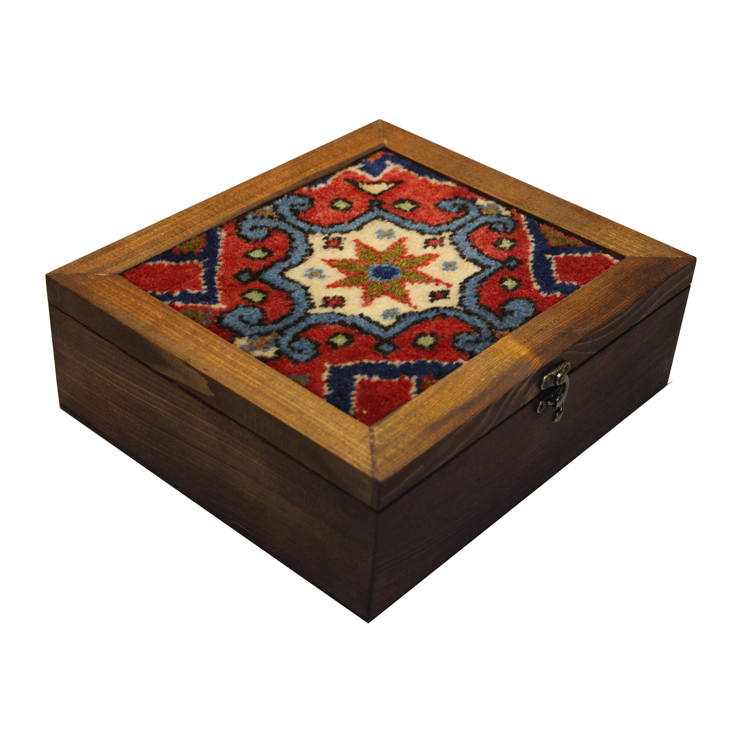  جعبه هدیه چوبی طرح فرش دستبافت اسلیمی