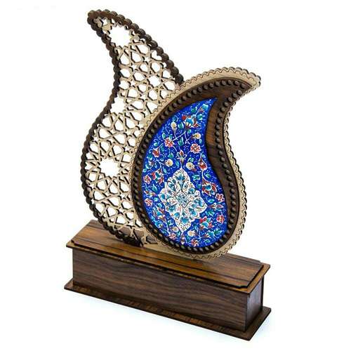  تندیس میناکاری طرح بته جقه مدل زمرد کد 15