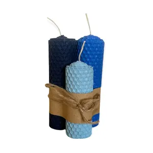 شمع بیزوکس مدل موم عسلی مجموعه 3 عددی