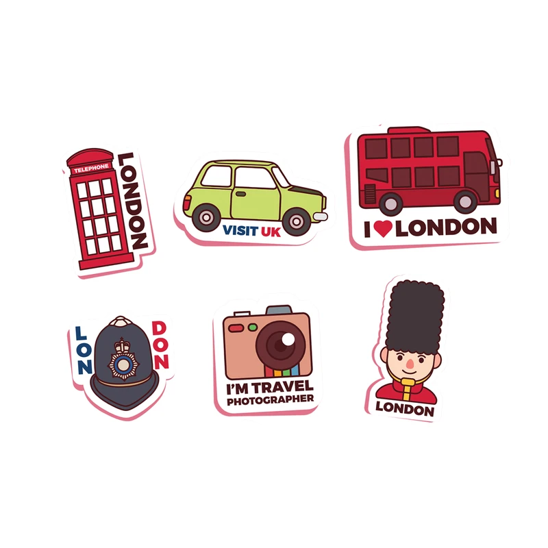 استیکر لپ تاپ طرح London کد S11 مجموعه 6 عددی