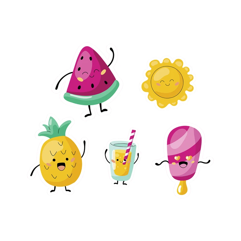 استیکر لپ تاپ طرح Pineapple کد S13 مجموعه 5 عددی