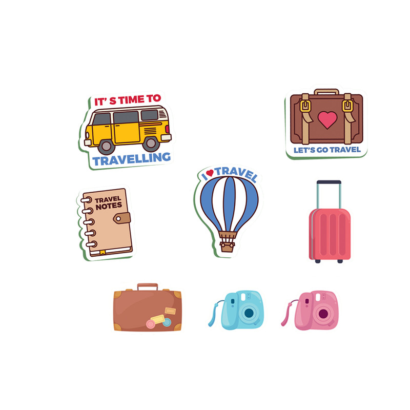 استیکر لپ تاپ طرح Travel کد S26 مجموعه 8عددی