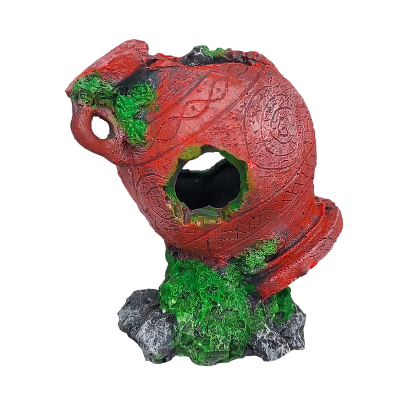 عکس شماره 7 : بشکه تزیینی آکواریوم مدل کوزه عتیقه شکسته کد f021