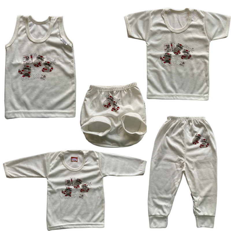 ست 5 تکه لباس نوزادی مدل 507