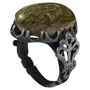 انگشتر نقره مردانه مدل یشم عباسی کد YA2211