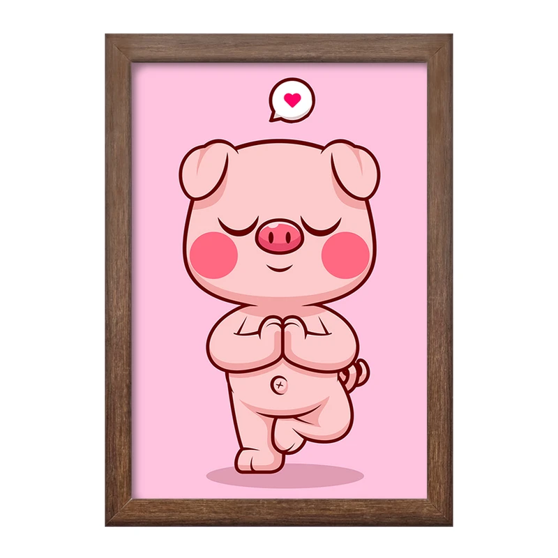 تابلو خندالو طرح حیوانات بامزه خوک کد 29444