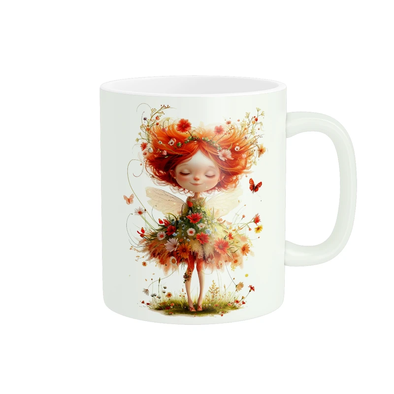 ماگ پادآفرین مدل دخترانه پروانه با گلی های زیبا با سبک هنری کد 063