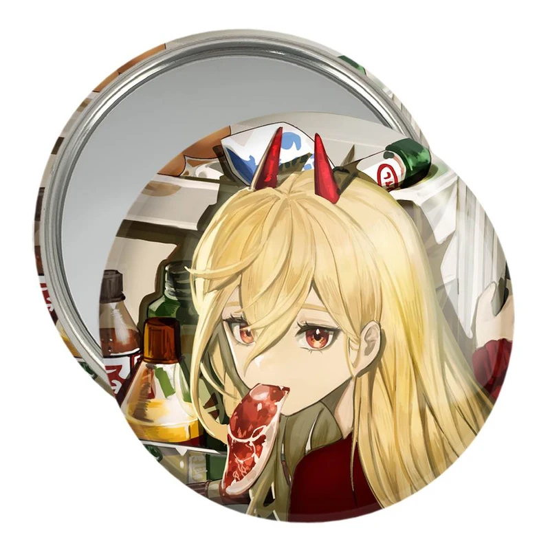 آینه جیبی خندالو مدل پاور انیمه مرد اره ای Chainsaw Man  کد 23185