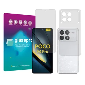 Glass pro Resistant model transparent screen protector suitable for Xiaomi Poco F6 Pro mobile phone along with the back of the phone