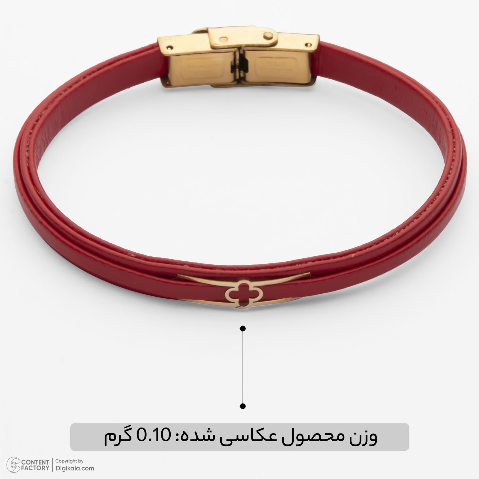 دستبند طلا 18 عیار زنانه با بند چرمی وی گالری مدل ونکلیف کد LBA9221 -  - 2