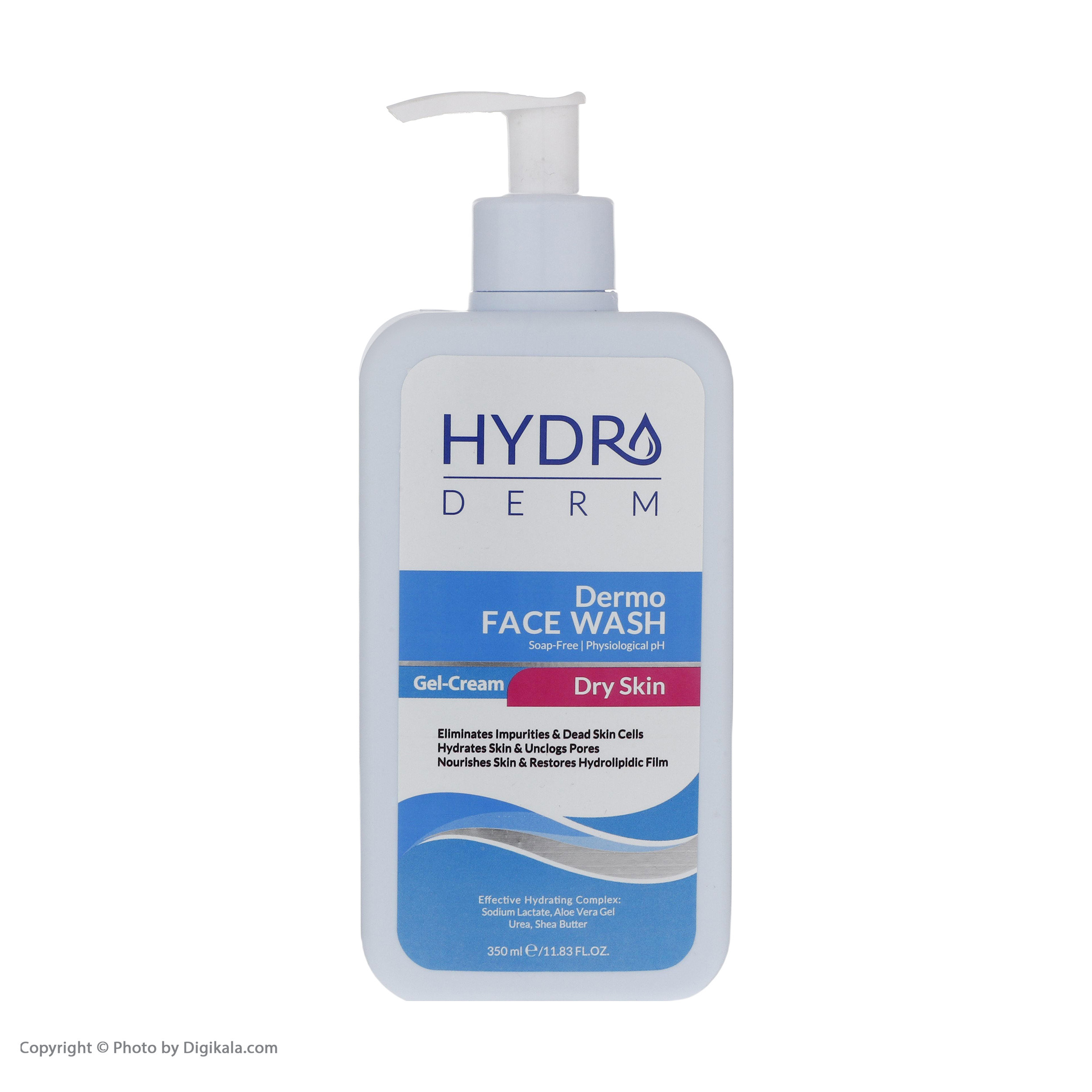 ژل شستشو صورت هیدرودرم مدل Dermo مناسب پوست های خشک حجم 350 میلی لیتر