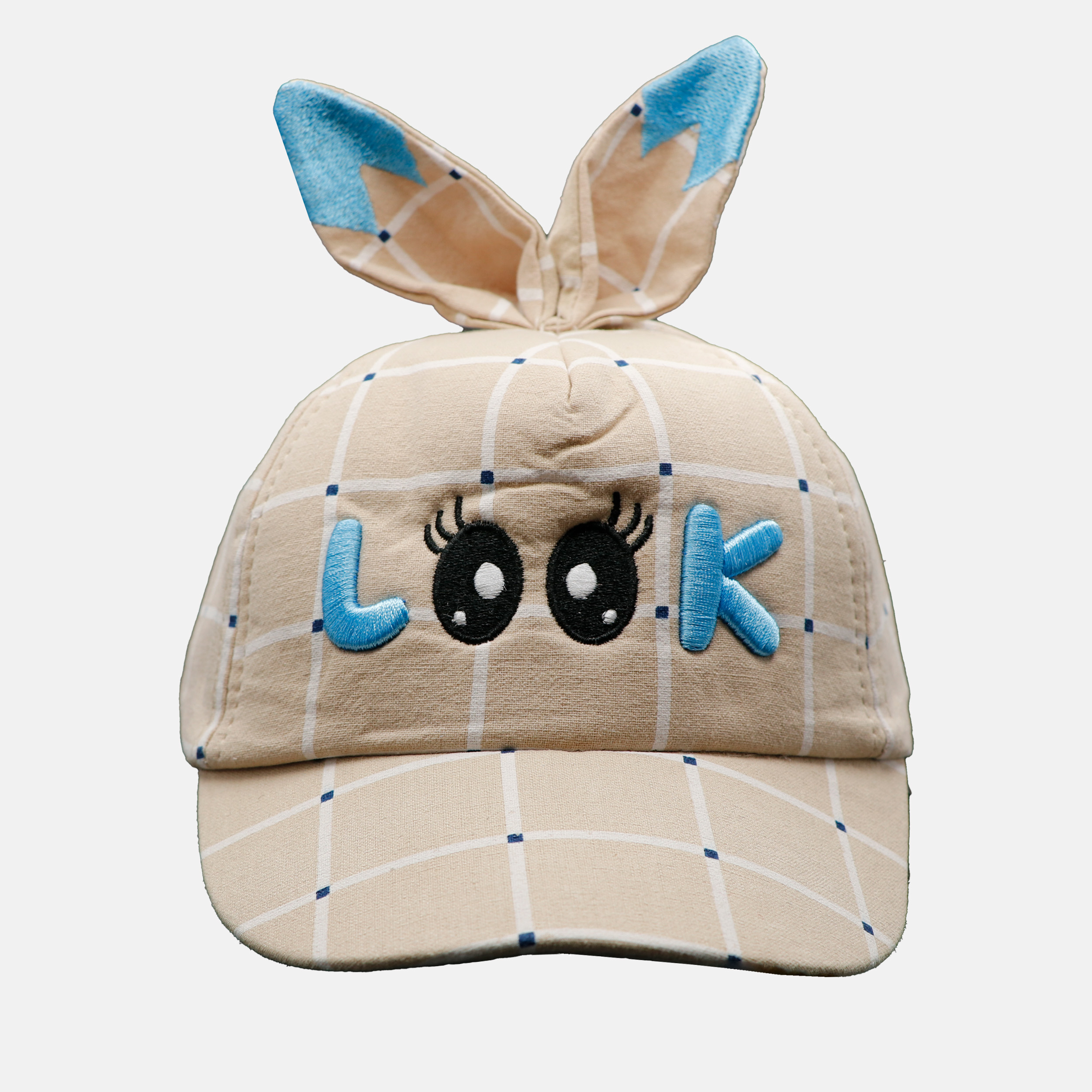 کلاه کپ بچگانه طرح LOOK رنگ کرم روشن