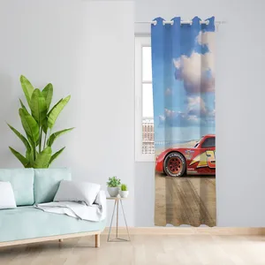  پرده مدل ماشین ها مخمل پانچی کد 946 سایز 140x280 سانتی متر