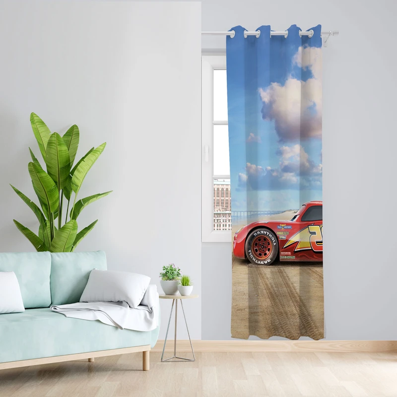  پرده مدل ماشین ها مخمل پانچی کد 946 سایز 140x280 سانتی متر