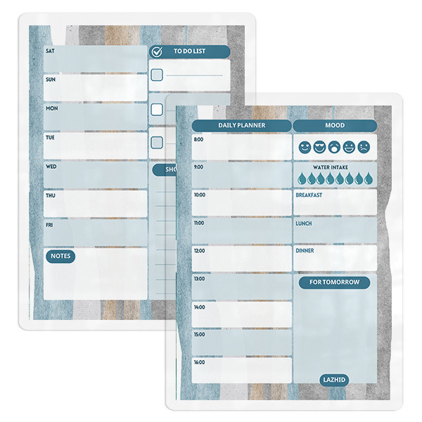 تخته وایت برد لاژید مدل پلنر برنامه ریزی کد PL012 سایز 20*30 سانتی متر مجموعه 2 عددی