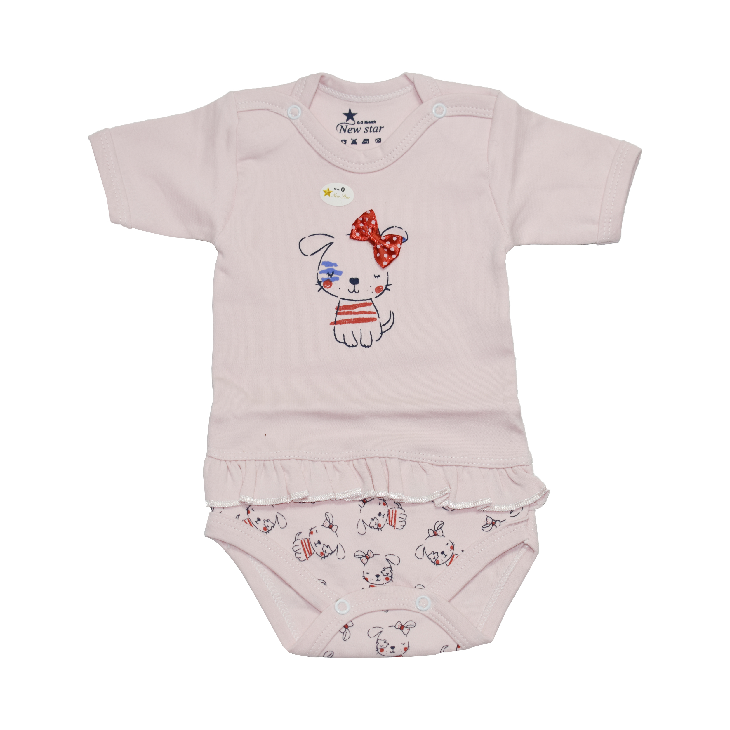 بادی آستین کوتاه نوزادی کد 6534