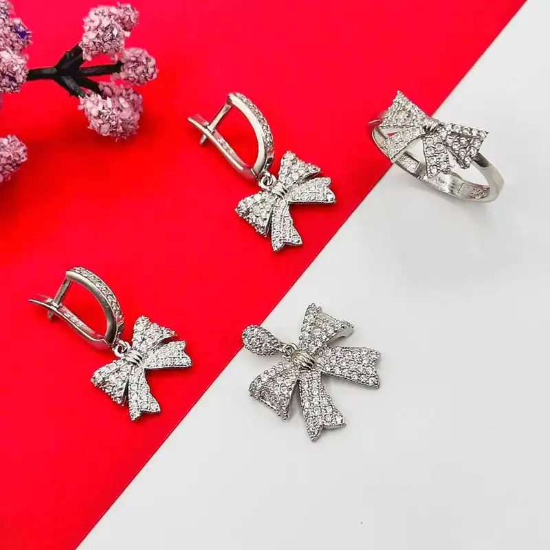 نیم ست نقره زنانه مدل رونیا کد BF 27