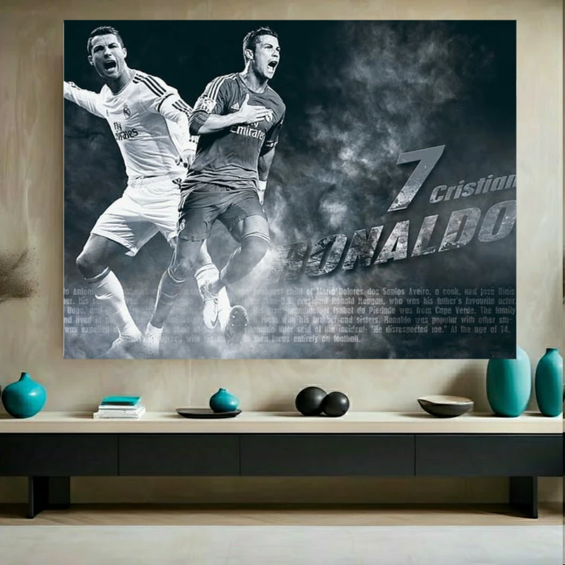 تابلو بوم طرح مخمل مدل اسطوره فوتبال رونالدو کد PY104