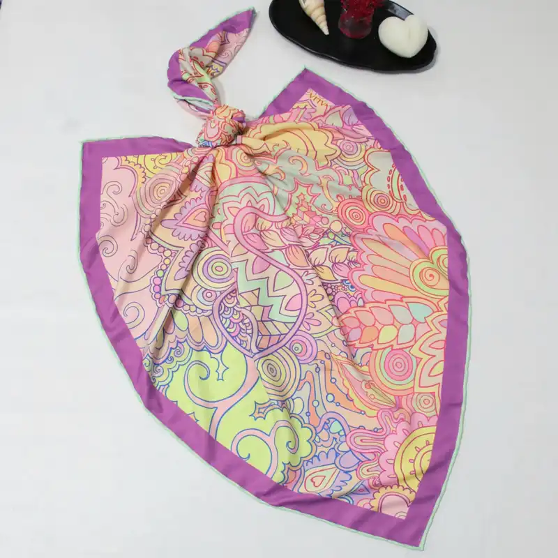 روسری زنانه مدل ابریشم توییل جدید طرح پاستیلی کد 5075