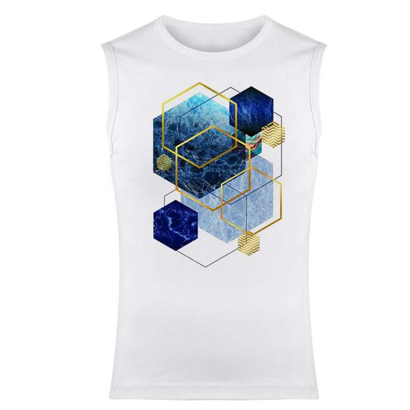 تاپ مردانه مدل انتزاعی  کد 157 رنگ سفید