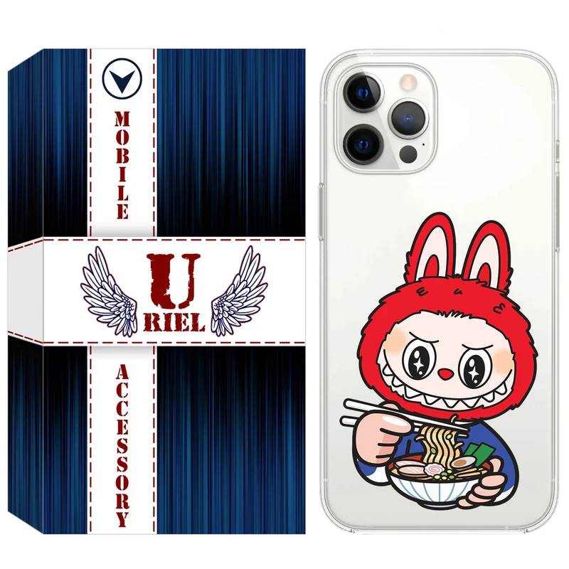 کاور یوریل قاب مدل Clear کد 117 طرح لبوبو Labubu مناسب برای گوشی موبایل اپل iPhone 12 Pro Max