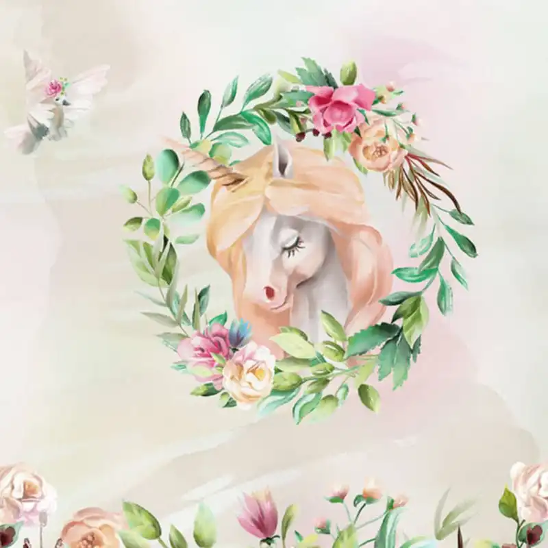 پوستر دیواری اتاق کودک طرح اسب تک شاخ مدل drv1106