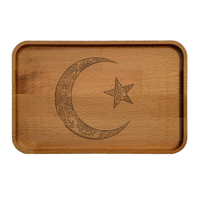 سینی چوبی مدل ماه و ستاره کد 9876