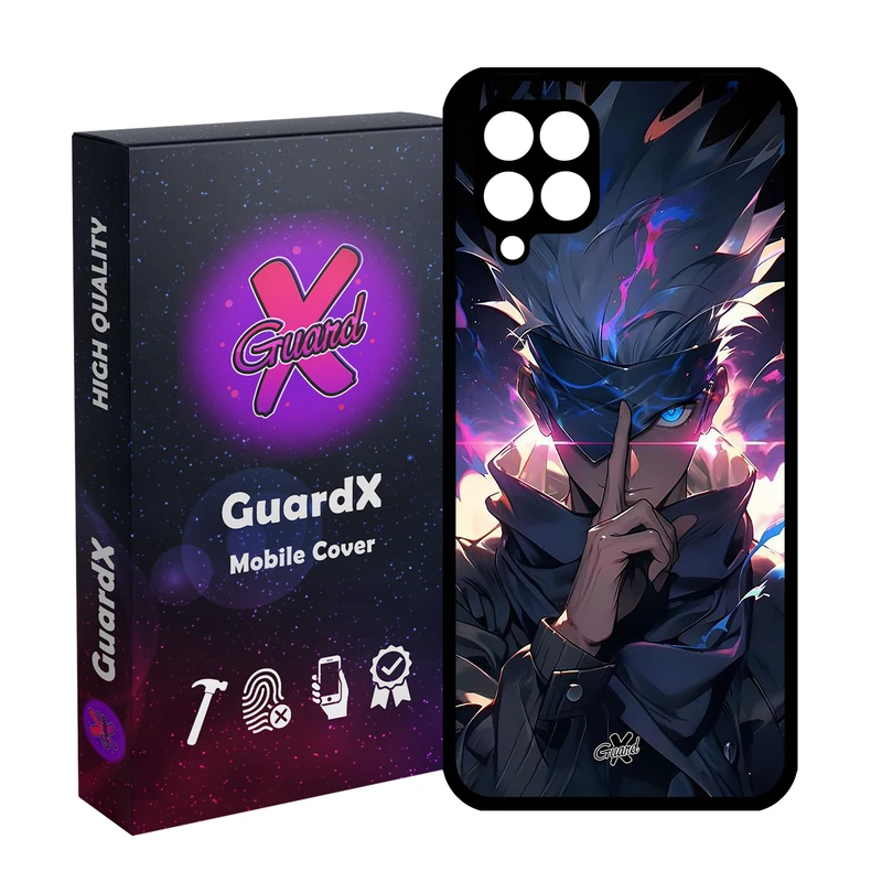 کاور گارد ایکس طرح ساتورو گوجو انیمه مدل Glass10700 مناسب برای گوشی موبایل سامسونگ Galaxy A12/M12/F12