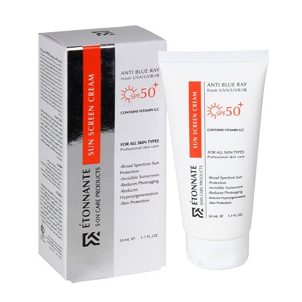 کرم ضد آفتاب بدون رنگ ایتونانت +SPF50 مدل مینرال محافظ UVA ،UVB،  ، ضد چروک، مرطوب کننده، مناسب انواع پوست حجم 50 میلی لیتر