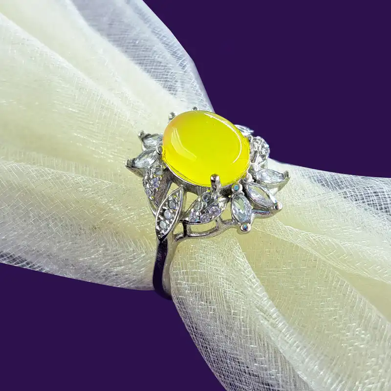 انگشتر نقره زنانه ملک زیور مدل عقیق شرف الشمس مارکیز کد 10