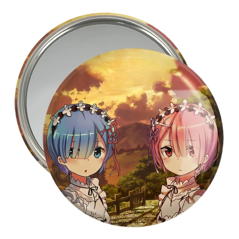 آینه جیبی خندالو مدل رم و رام انیمه ری زیرو ReZero  کد 12836