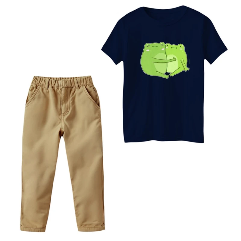 ست تی‌شرت و شلوار پسرانه مدل قورباغه عاشق