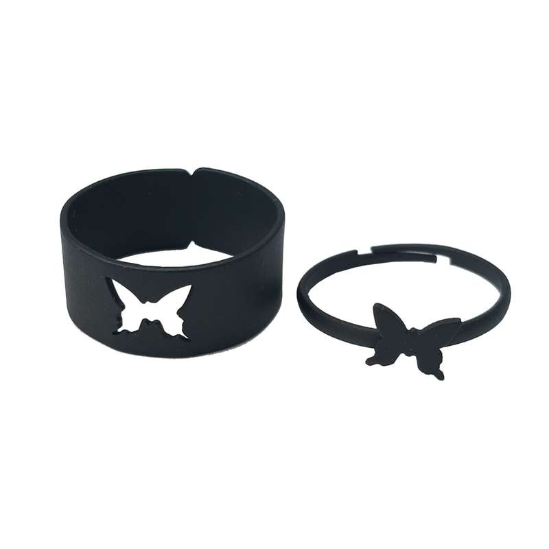 انگشتر زنانه مدل پروانه کاپل کد Rcs10 مجموعه 2 عددی