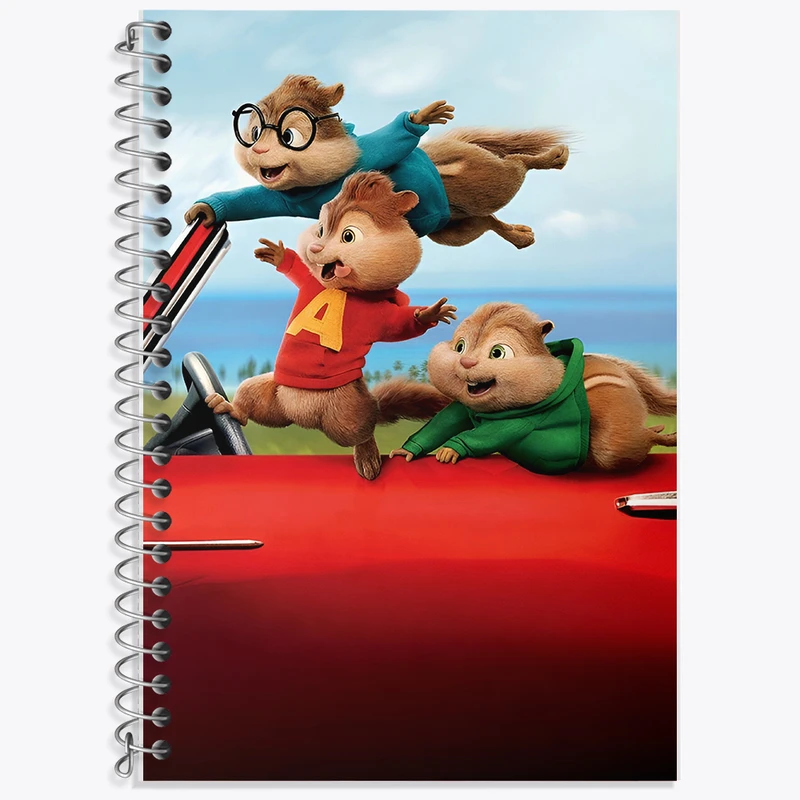 دفتر زبان 50 برگ خندالو مدل دو خط طرح آلوین و سنجاب ها کد F8321