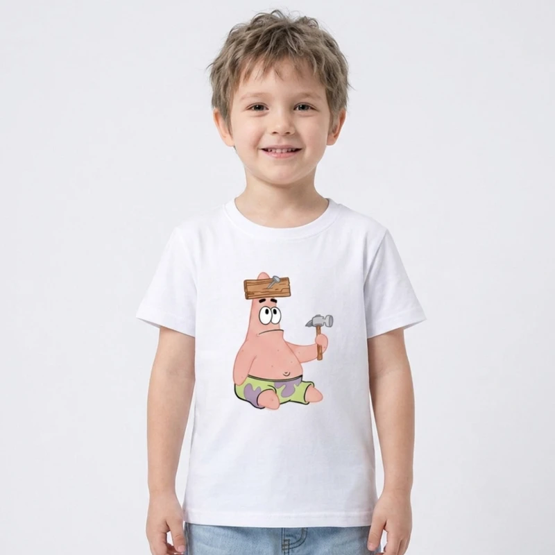 تی شرت بچگانه مدل نخ پنبه طرح پاتریک کد P1