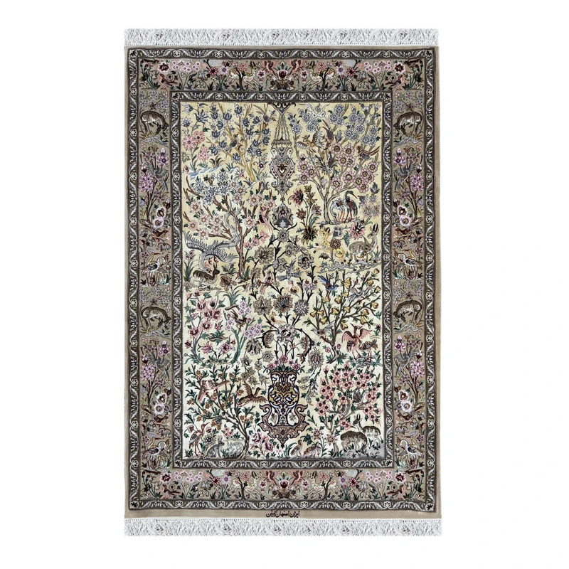 فرش دستباف دو متری اصفهان آبتین کد 1428