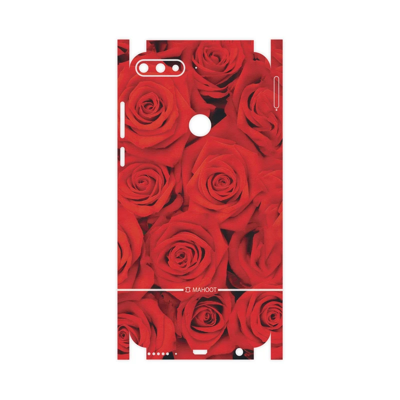 برچسب پوششی ماهوت مدل Red-Flower-FullSkin مناسب برای گوشی موبایل هوآوی Y7 Prime 2018
