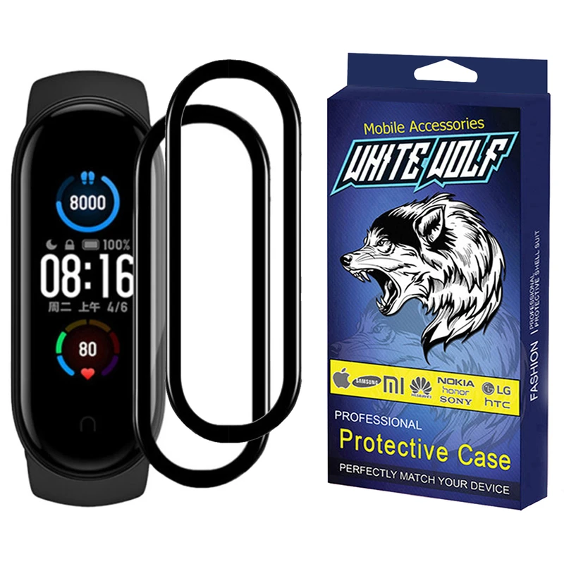محافظ صفحه نمایش وایت ولف مدل W-2PWM مناسب برای ساعت هوشمند شیائومی Mi Band 4 بسته 2 عددی