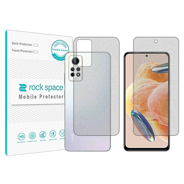 محافظ صفحه مات راک اسپیس مدل HyMTT مناسب برای گوشی موبایل  شیائومی Redmi Note12 Pro 4G  به همراه محافظ پشت